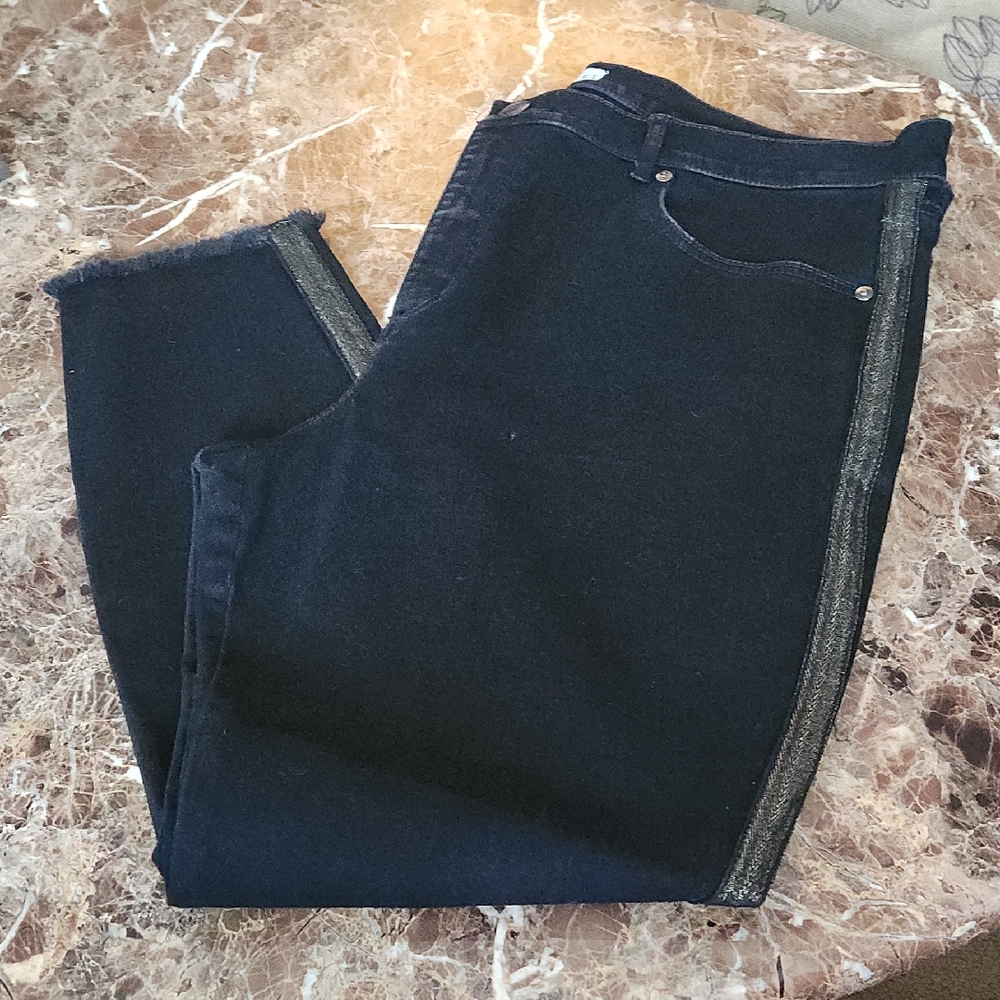 LOFT Black Denim with Gold Accents